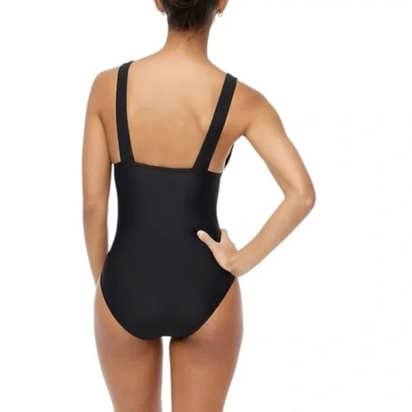 J. Crew Factory Swimsuit Women’s XL One-Piece V-Neck Ruched Classic Preppy - Picture 2 of 11